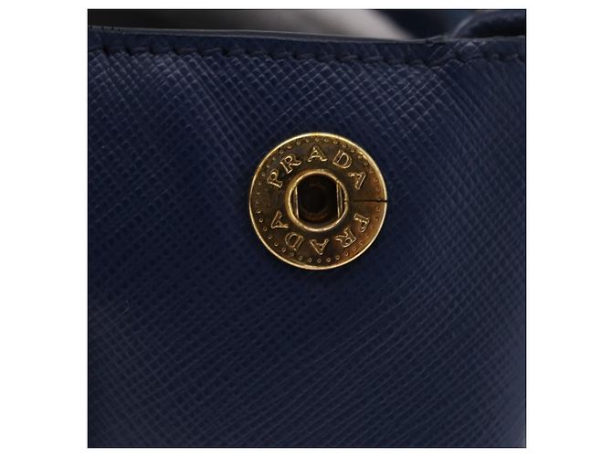 Borsa PRADA Galleria Saffiano 2way Blue Gold Auth 203895A D'oro - vista 4