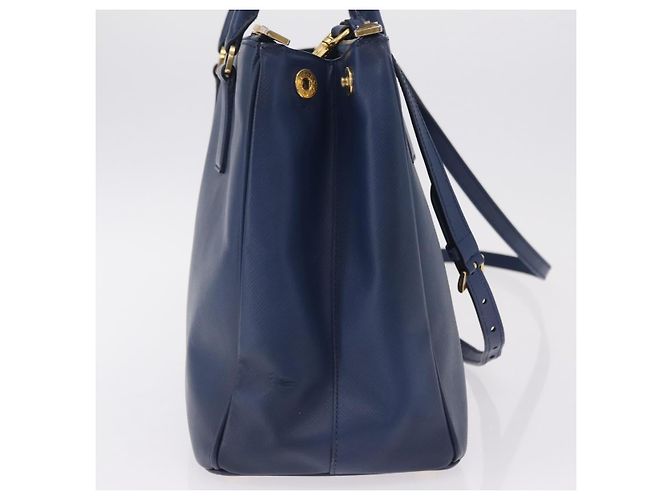 Borsa PRADA Galleria Saffiano 2way Blue Gold Auth 203895A D'oro - vista 5