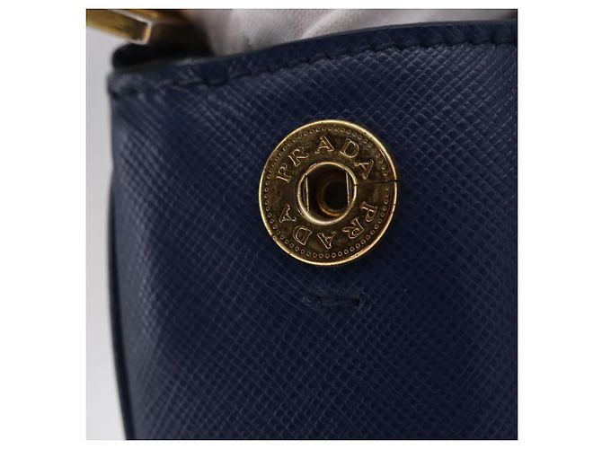 Borsa PRADA Galleria Saffiano 2way Blue Gold Auth 203895A D'oro - vista 6