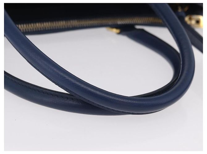Borsa PRADA Galleria Saffiano 2way Blue Gold Auth 203895A D'oro - vista 8