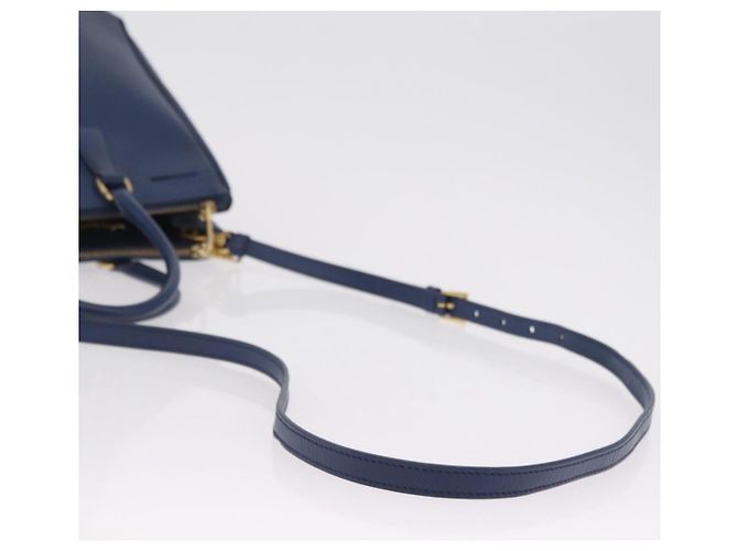 Borsa PRADA Galleria Saffiano 2way Blue Gold Auth 203895A D'oro - vista 9