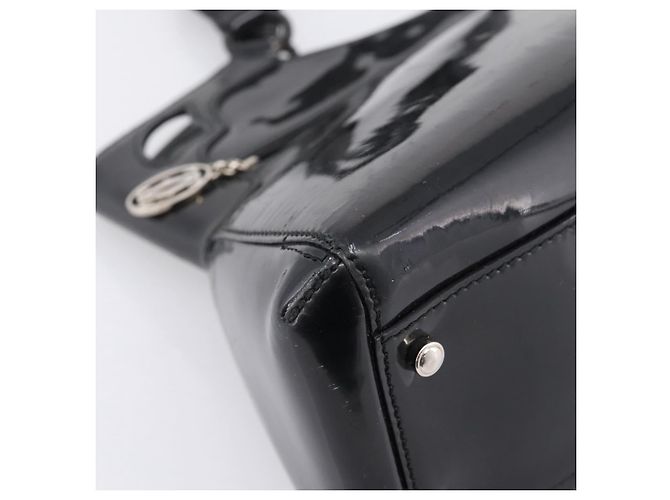 Borsa CARTIER Marcello de Cartier SM Vernice Nera Argento Auth bs37151 Nero - vista 15