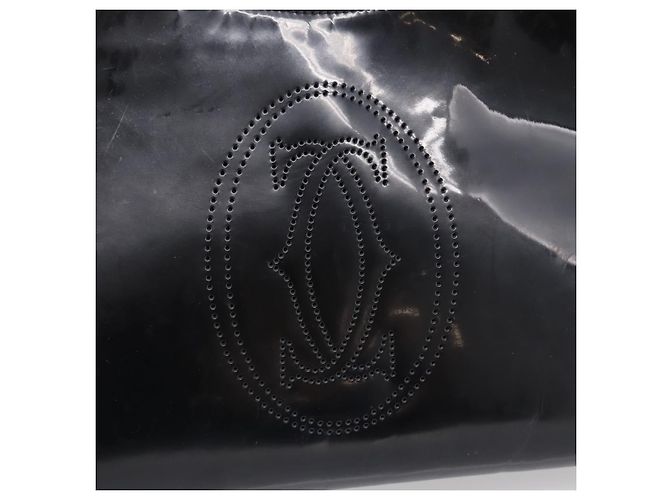 Borsa CARTIER Marcello de Cartier SM Vernice Nera Argento Auth bs37151 Nero - vista 17