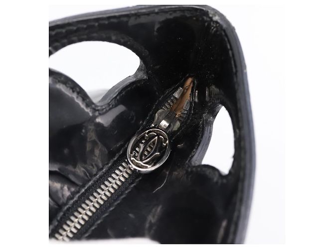 Borsa CARTIER Marcello de Cartier SM Vernice Nera Argento Auth bs37151 Nero - vista 18