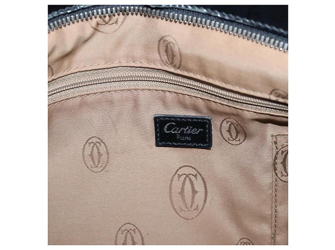 Borsa CARTIER Marcello de Cartier SM Vernice Nera Argento Auth bs37151 Nero - vista 19