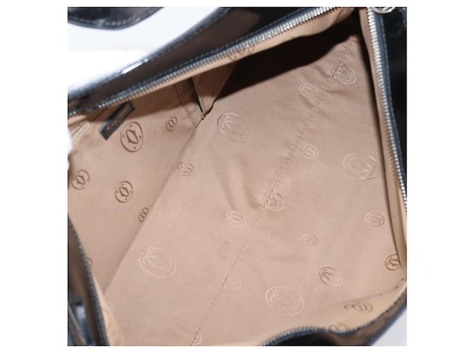 Borsa CARTIER Marcello de Cartier SM Vernice Nera Argento Auth bs37151 Nero - vista 20