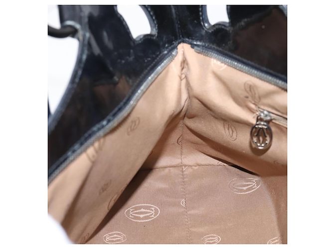Borsa CARTIER Marcello de Cartier SM Vernice Nera Argento Auth bs37151 Nero - vista 22