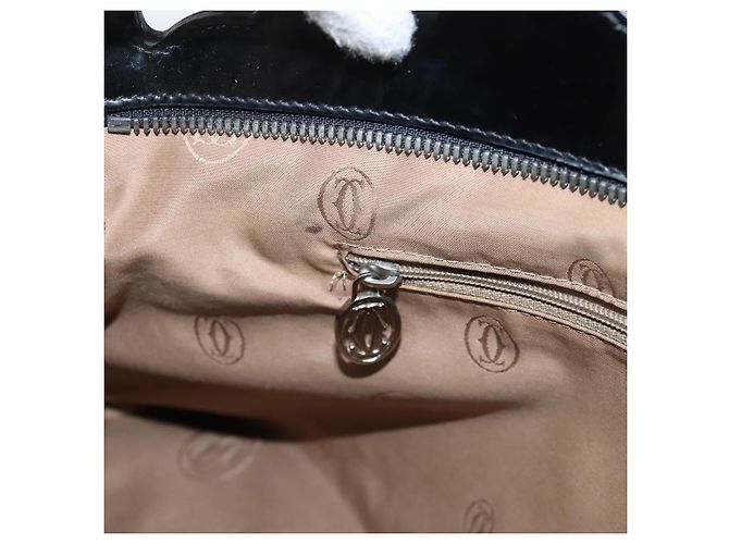 Borsa CARTIER Marcello de Cartier SM Vernice Nera Argento Auth bs37151 Nero - vista 23
