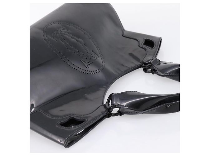 Borsa CARTIER Marcello de Cartier SM Vernice Nera Argento Auth bs37151 Nero - vista 6