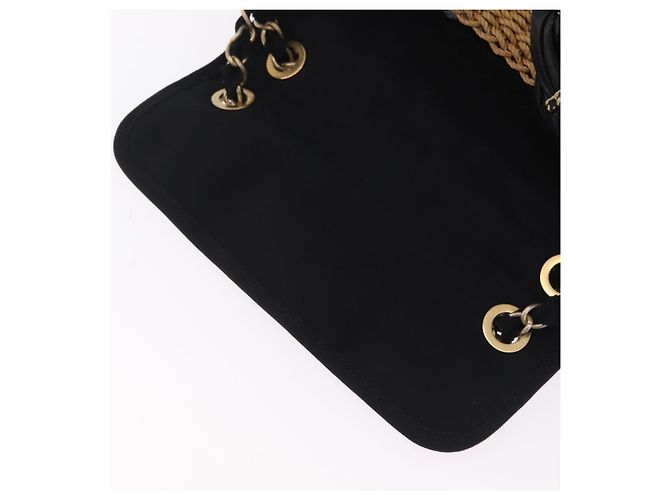 Borsa a tracolla con catena CHANEL in rafia 2way Beige Gold CC Auth 200780SAM D'oro - vista 18
