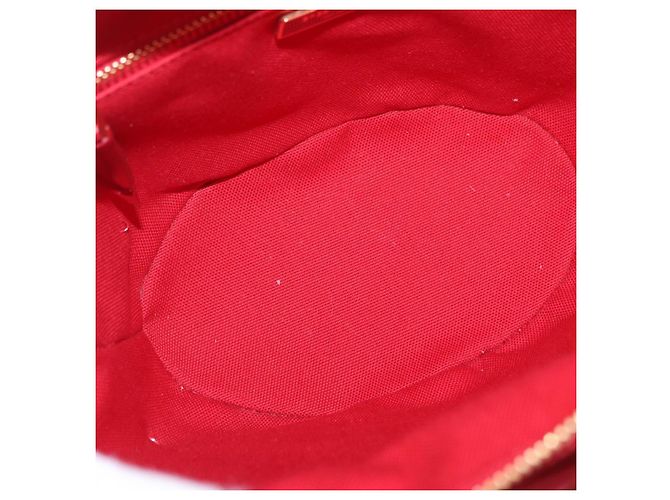 Borsa a mano PRADA in vimini e rattan 2way Rosso Oro Auth LN124SAM D'oro - vista 10
