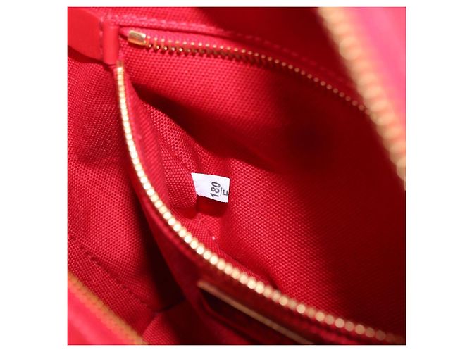 Borsa a mano PRADA in vimini e rattan 2way Rosso Oro Auth LN124SAM D'oro - vista 11