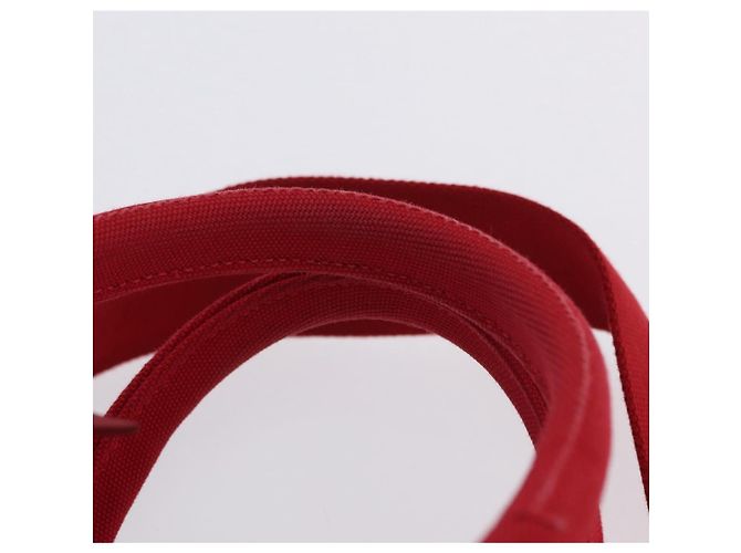 Borsa a mano PRADA in vimini e rattan 2way Rosso Oro Auth LN124SAM D'oro - vista 14