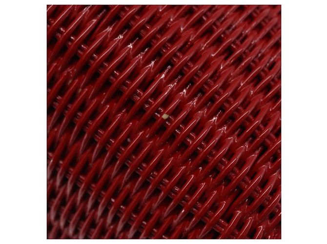 Borsa a mano PRADA in vimini e rattan 2way Rosso Oro Auth LN124SAM D'oro - vista 18