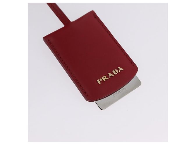 Borsa a mano PRADA in vimini e rattan 2way Rosso Oro Auth LN124SAM D'oro - vista 22