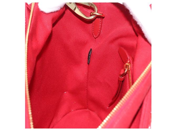Borsa a mano PRADA in vimini e rattan 2way Rosso Oro Auth LN124SAM D'oro - vista 27