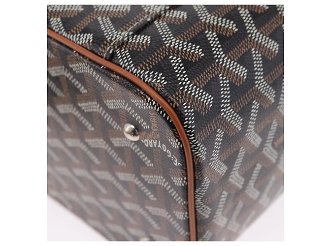 GOYARD Herringbone Vanity Muse Handtasche PVC 2way Schwarz Silber Auth 203159SM - Ansicht 16