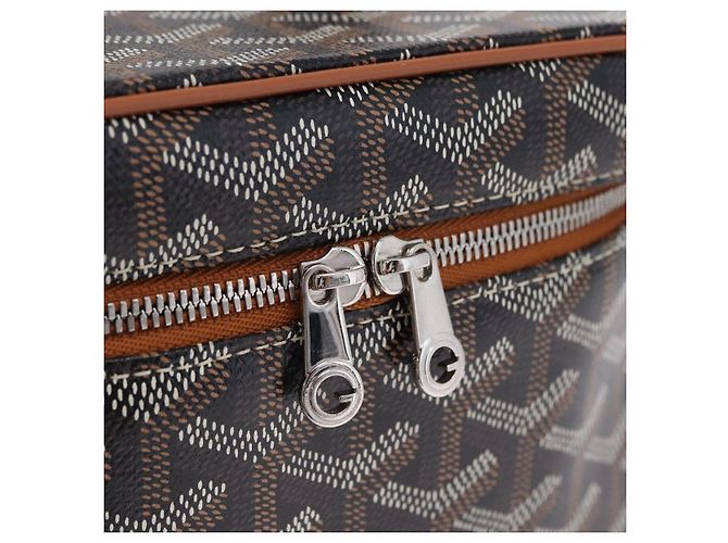 GOYARD Herringbone Vanity Muse Handtasche PVC 2way Schwarz Silber Auth 203159SM - Ansicht 17
