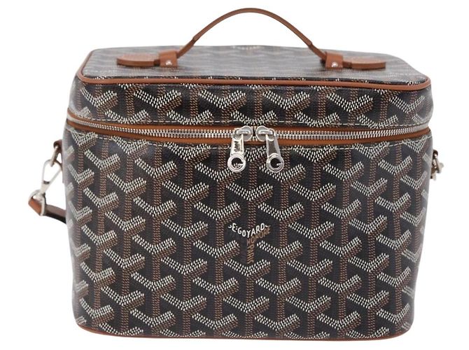 GOYARD Herringbone Vanity Muse Handtasche PVC 2way Schwarz Silber Auth 203159SM - Ansicht 2