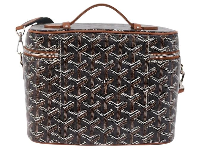 GOYARD Herringbone Vanity Muse Handtasche PVC 2way Schwarz Silber Auth 203159SM - Ansicht 3
