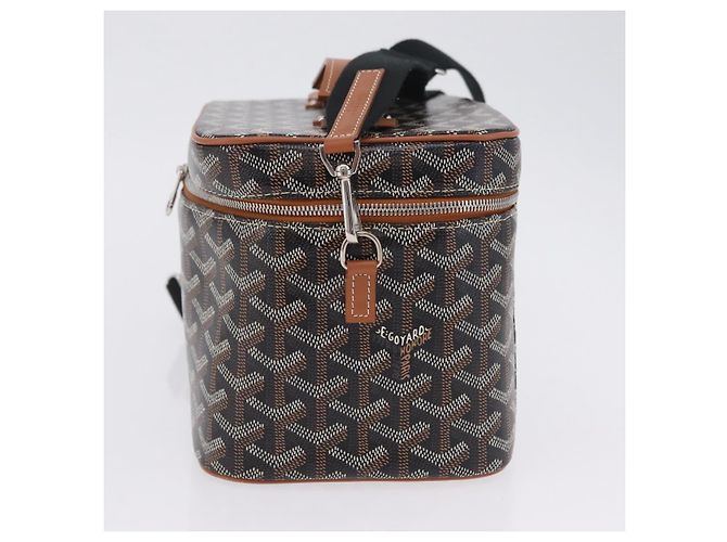 GOYARD Herringbone Vanity Muse Handtasche PVC 2way Schwarz Silber Auth 203159SM - Ansicht 4