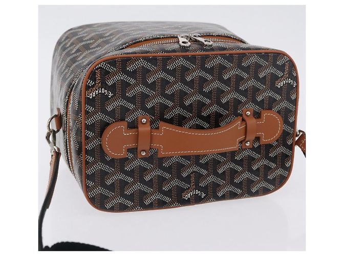 GOYARD Herringbone Vanity Muse Handtasche PVC 2way Schwarz Silber Auth 203159SM - Ansicht 6