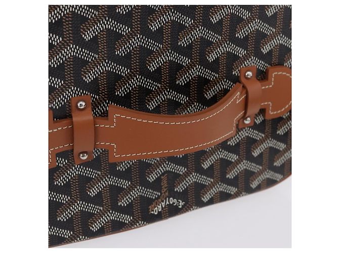 GOYARD Herringbone Vanity Muse Handtasche PVC 2way Schwarz Silber Auth 203159SM - Ansicht 7