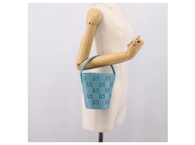 Bolsa de mão GUCCI Rubber Blue 723051 Auth 206264M Azul - vista 18