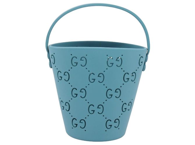 Bolsa de mão GUCCI Rubber Blue 723051 Auth 206264M Azul - vista 2
