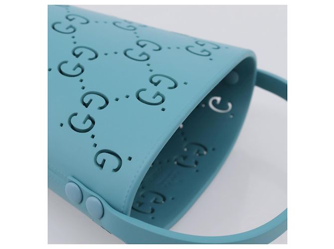 Bolsa de mão GUCCI Rubber Blue 723051 Auth 206264M Azul - vista 6