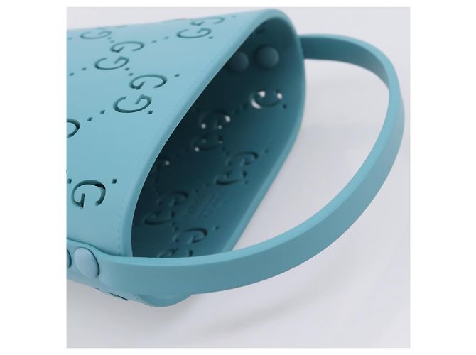 Bolsa de mão GUCCI Rubber Blue 723051 Auth 206264M Azul - vista 7