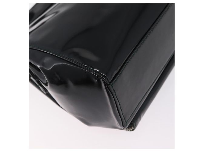 Borsa a tracolla GUCCI in pelle verniciata Nero Argento 001 2113 1677 Auth ka6380 - vista 14