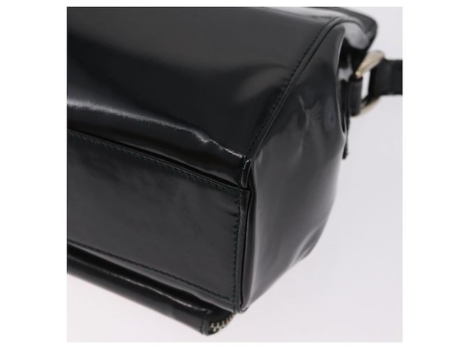 Borsa a tracolla GUCCI in pelle verniciata Nero Argento 001 2113 1677 Auth ka6380 - vista 15
