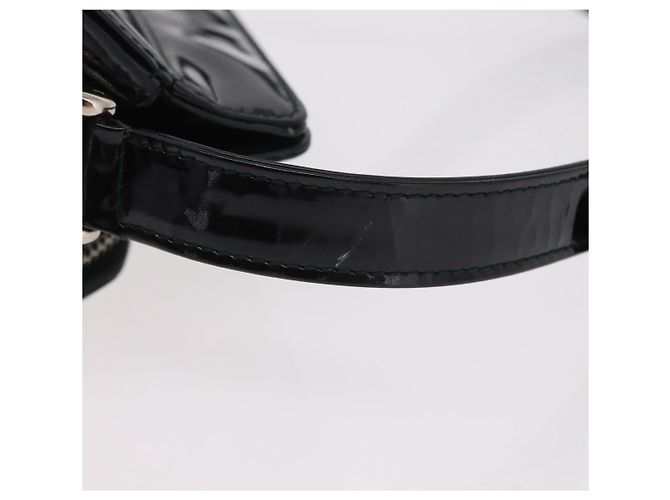 Borsa a tracolla GUCCI in pelle verniciata Nero Argento 001 2113 1677 Auth ka6380 - vista 16
