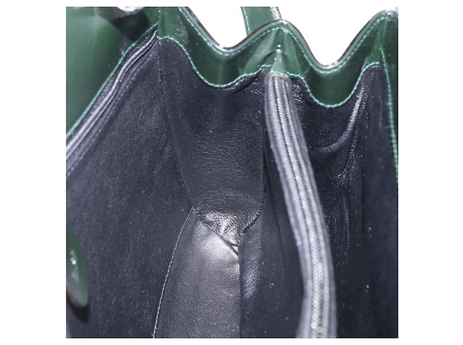 Borsa a tracolla GUCCI in pelle verniciata Nero Argento 001 2113 1677 Auth ka6380 - vista 22