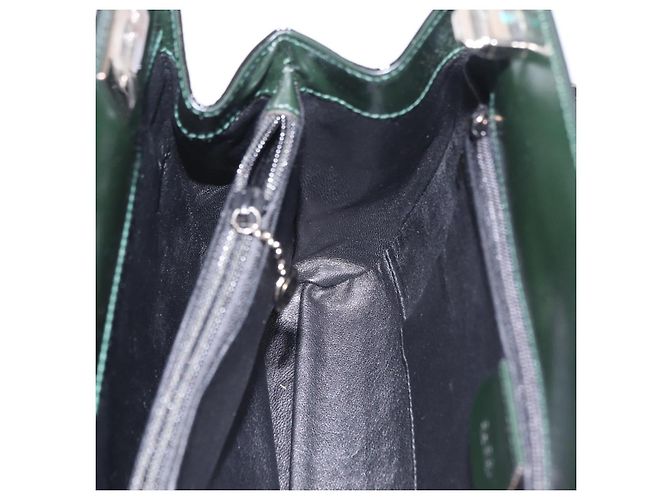 Borsa a tracolla GUCCI in pelle verniciata Nero Argento 001 2113 1677 Auth ka6380 - vista 23
