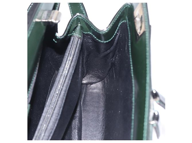 Borsa a tracolla GUCCI in pelle verniciata Nero Argento 001 2113 1677 Auth ka6380 - vista 26