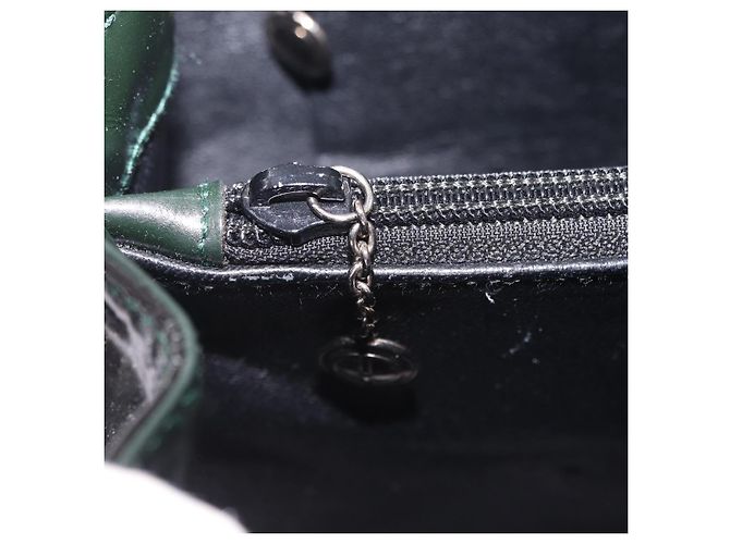 Borsa a tracolla GUCCI in pelle verniciata Nero Argento 001 2113 1677 Auth ka6380 - vista 27
