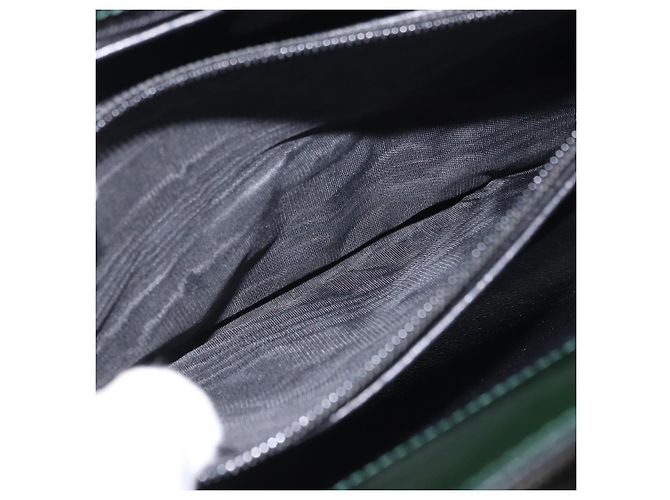 Borsa a tracolla GUCCI in pelle verniciata Nero Argento 001 2113 1677 Auth ka6380 - vista 28