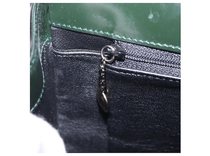 Borsa a tracolla GUCCI in pelle verniciata Nero Argento 001 2113 1677 Auth ka6380 - vista 29