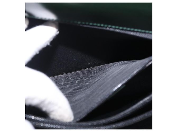 Borsa a tracolla GUCCI in pelle verniciata Nero Argento 001 2113 1677 Auth ka6380 - vista 30