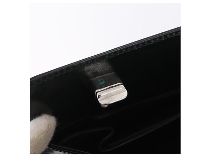 Borsa a tracolla GUCCI in pelle verniciata Nero Argento 001 2113 1677 Auth ka6380 - vista 32
