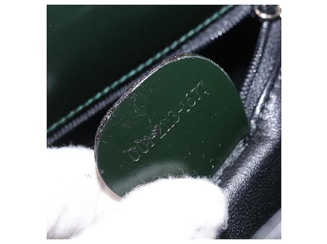 Borsa a tracolla GUCCI in pelle verniciata Nero Argento 001 2113 1677 Auth ka6380 - vista 33