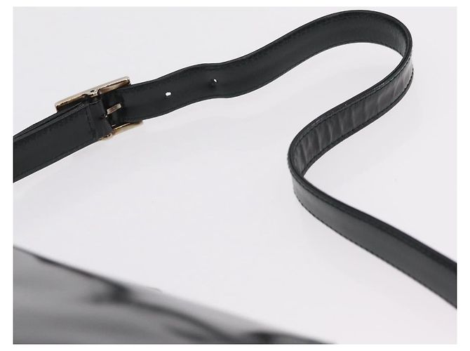Borsa a tracolla GUCCI in pelle verniciata Nero Argento 001 2113 1677 Auth ka6380 - vista 9