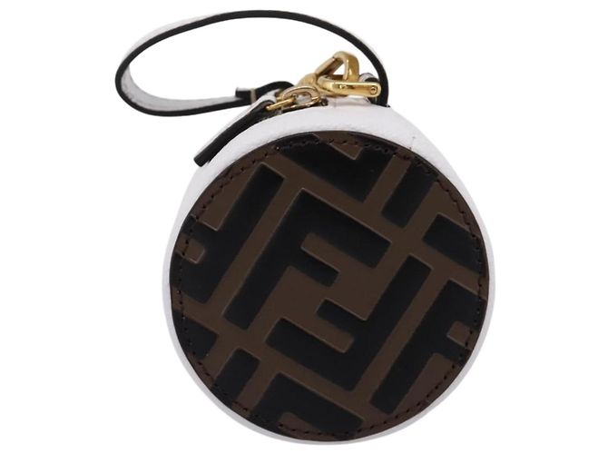 Porte-clé pochette FENDI Zucca Canvas Marron Or Auth bs37390A Doré - vue 13