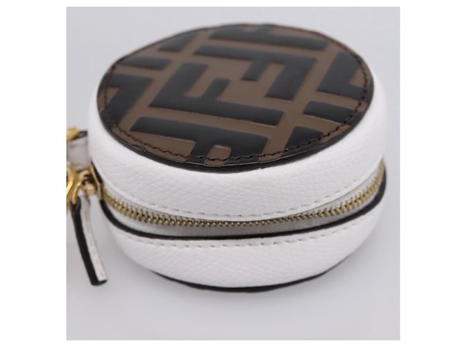Porte-clé pochette FENDI Zucca Canvas Marron Or Auth bs37390A Doré - vue 15