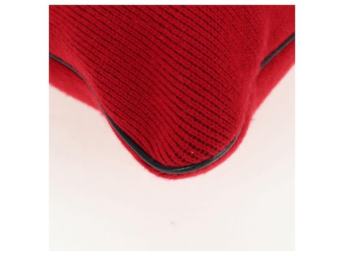 Céline Borsa a spalla CELINE in tessuti lavorati a maglia Rosso Argento Auth 203021V - vista 16