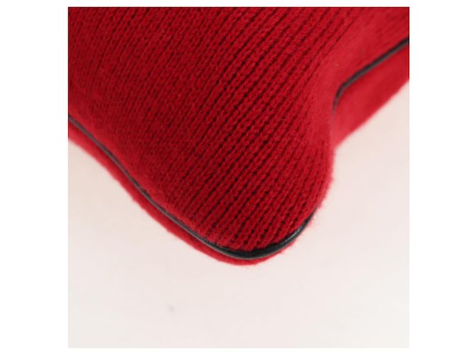 Céline Borsa a spalla CELINE in tessuti lavorati a maglia Rosso Argento Auth 203021V - vista 17