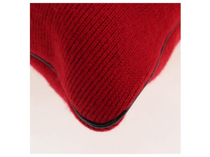 Céline Borsa a spalla CELINE in tessuti lavorati a maglia Rosso Argento Auth 203021V - vista 19