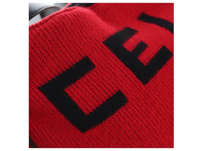 Céline Borsa a spalla CELINE in tessuti lavorati a maglia Rosso Argento Auth 203021V - vista 20